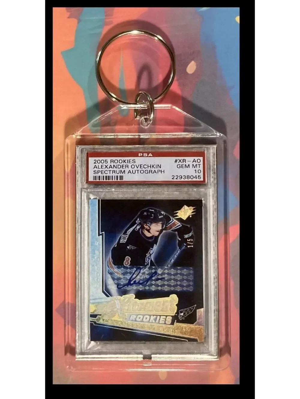 2981 Alexander Ovechkin 2005 UD Rookie Auto PSA Style -Custom Made Keychain
